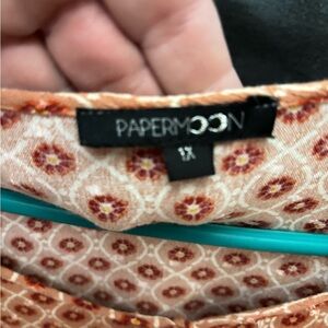 Papermoon Orange and Cream Patterned Blouse